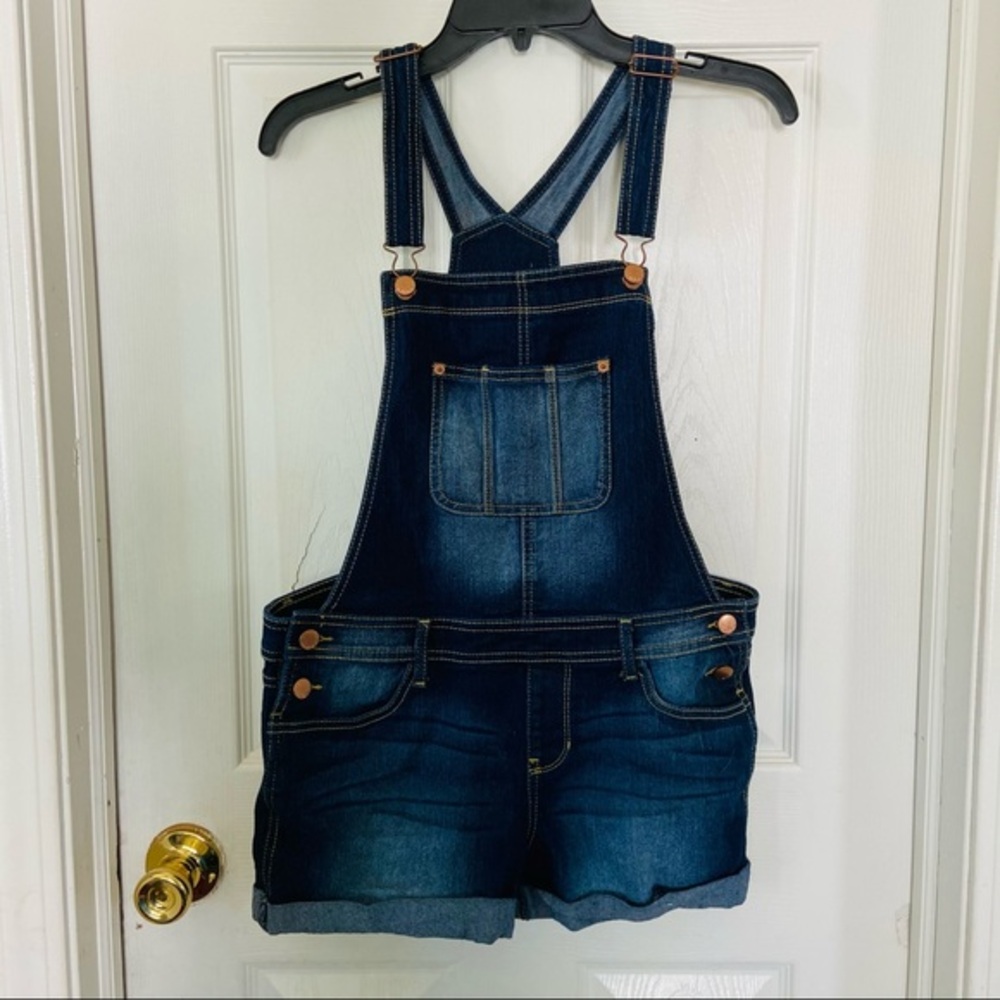 NO BOUNDARIES denim jean cotton stretch shortalls size 7-9